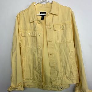Pastel Yellow Denim Jean Jacket
